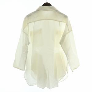 plantation PAPERカルゼシャツ ブラウス 長袖 レギュラーカラー 無地 M 白 ホワイト PL13FJ109 /BB