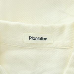 plantation PAPERカルゼシャツ ブラウス 長袖 レギュラーカラー 無地 M 白 ホワイト PL13FJ109 /BB