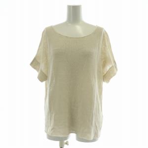 linen lily pullover リネンリリープルオーバー ニット 半袖 ボートネック 無地 F