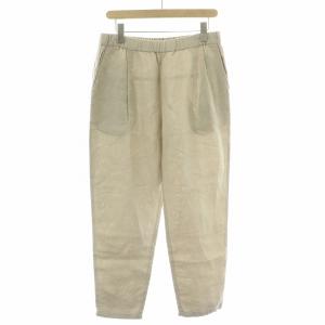 vie タックイージーパンツ スラックス ウエストゴム 麻 リネン F グレージュ /BB