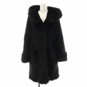 ファーコート ラビットファー フォックスファー レッキスファー 36 ブラック