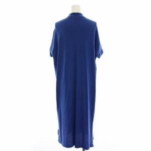 LACOSTE ポロシャツワンピース 半袖 ひざ丈 34 青 ブルー /RE