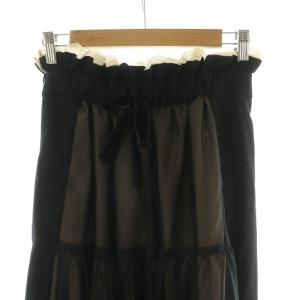 franche lippée フレアスカート ロング レース チュール M ブラック 3165510 /NQ