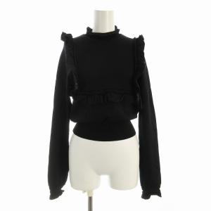 ニット セーター 長袖 フリル 36 黒 ブラック 0309-200-223C /EE