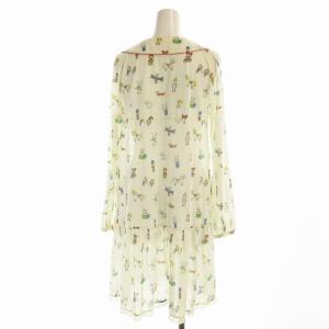 franche lippée ワンピース ひざ丈 七分袖 総柄 M 白 ホワイト 6110310 /EE
