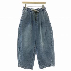 25SS イージーデニムワイドパンツ ジーンズ ウエストゴム 36 青 ブルー 25030400706210