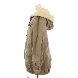 Cherir la femme フランシュリッペ franche lippee モッズコート ミドル丈 ジップアップ フード ボア 中綿ライナー付き