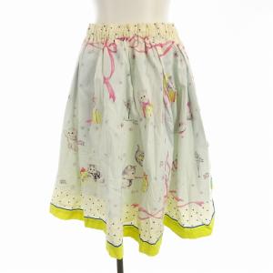 フレアスカート ロング 花柄 M 水色 ライトブルー 9761201 /EE