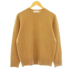 63-02-54-02632 ニット セーター ケーブル 長袖 クルーネック ウール S キャメル /KU
