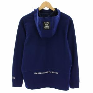 MASTER BUNNY ゴルフウェア プルオーバーパーカー 長袖 4 青 ブルー シルバー 758-3266001 /YT