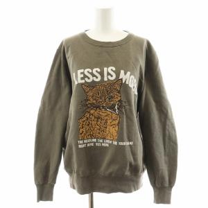 HPS別注 HARD SP加工20 LESS IS MORE スウェット トレーナー 猫プリント M グレー