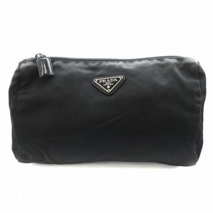 トライアングルロゴ ポーチ ナイロン 黒 ブラック /AN6 OH