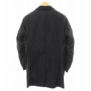 DSQUARED2 チェスターコート ウール ナイロン 44 グレー ブラック S71AA0169
