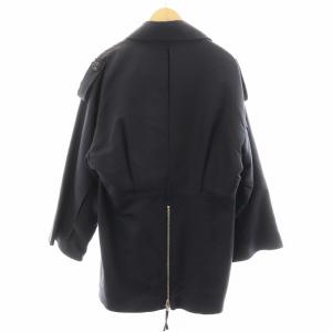 DSQUARED2 トレンチコート ロング丈 裏地チェック ウール シルク混 絹 アウター 44 黒 ブラック /AN23