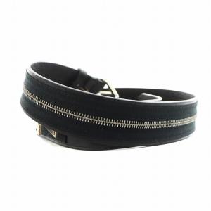 DSQUARED2 ベルト ハトメ ジップ レザー 85 黒 ブラック /AN9