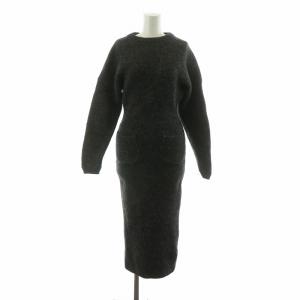 24AW 片畔ワンピース ロング 長袖 アルパカ F グレー WGZ1042409A0004 /NQ