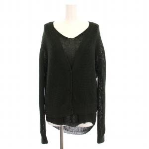 PAPER LINEN DEEP V CROP CARDI VNECK.CAPE アンサンブル ニット