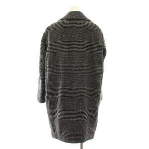 iCB COCYHW0511 チェスターコート ロング チェック柄 ウール 4 グレー 黒 ブラック /KU