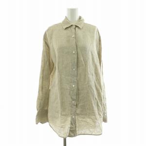 シャツ ブラウス 長袖 麻 リネン100％ 38 ベージュ 20050938803020 /NQ