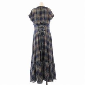 Mystrada ワンピース ロング チェック 38 青 ブルー 31366510 /EE