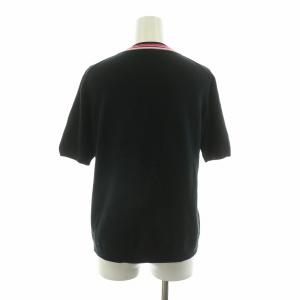 LEONARD SPORT ニット カットソー 半袖 花柄 カシミヤ混 ラインストーン ビーズ リボンモチーフ プルオーバー 40