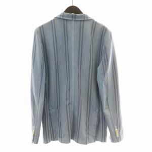 CIRCOLO1901 テーラードジャケット ブレザー アウター シングル ストレッチ ストライプ柄 青 ブルー /BB