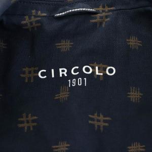 CIRCOLO1901 テーラードジャケット シングル 総柄 46 紺 ネイビー /AN26