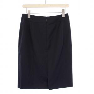 BURBERRY LONDON タイトスカート ひざ丈 ストライプ柄 ウール 42 紺 B1S81-107-28 /BM