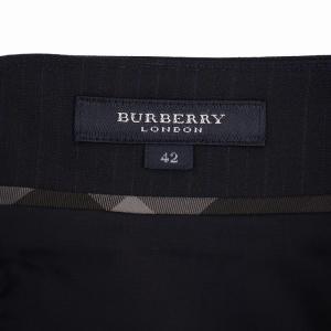 BURBERRY LONDON タイトスカート ひざ丈 ストライプ柄 ウール 42 紺 B1S81-107-28 /BM