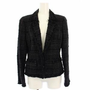 TISSUE テーラードジャケット ツイード 38 黒 6333220 /TK