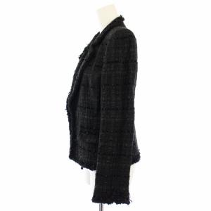 René TISSUE テーラードジャケット ツイード 38 黒 6333220 /TK