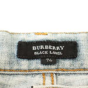 BURBERRY BLACK LABEL デニム ボタンフライ ジーンズ ウォッシュ加工 76cm 水色 ライトブルー /G
