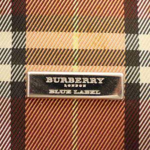 BURBERRY BLUE LABEL トートバッグ チェック柄 ナイロン ショルダー オレンジ /G