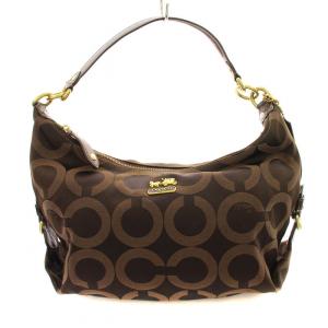 14337 ハンドバッグ 2way ショルダーバッグ ナイロン 茶 ブラウン /G