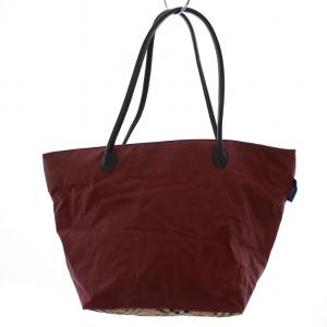 burberrys ヴィンテージ トートバッグ チェック柄 ナイロン ボルドー