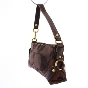 COACH シグネチャー ワンショルダーバッグ キャンバス レザー 茶 10730 /BM