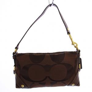 COACH シグネチャー ワンショルダーバッグ キャンバス レザー 茶 10730 /BM