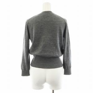 PRADA カーディガン 長袖 ウール シルク混 絹 38 グレー /AN30
