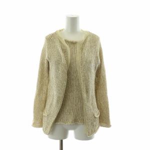 アンサンブルニット 2点セット カーディガン カットソー ノースリーブ 絹 シルク混 42 ベージュ MCR4123008