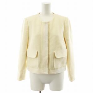 PAULE KA スーツ セットアップ ノーカラージャケット タイトスカート ウール 36 アイボリー 143/V006