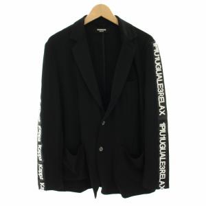 カッパ Kappa ダブルクロスラインロゴジャケット テーラードジャケット シングル L 黒 ブラック