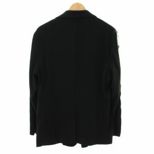 1PIU1UGUALE3 RELAX カッパ Kappa ダブルクロスラインロゴジャケット テーラードジャケット シングル L 黒 ブラック