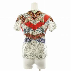 ETRO 22SS Tシャツ カットソー 半袖 総柄 ペイズリー柄 38 マルチカラー 白 ホワイト 赤 レッド