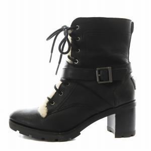 イングリッド ショートブーツ レースアップ レザー 25.0cm 黒 ブラック 1012905 /AN3
