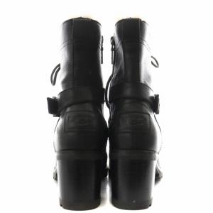 UGG australia イングリッド ショートブーツ レースアップ レザー 25.0cm 黒 ブラック 1012905 /AN3