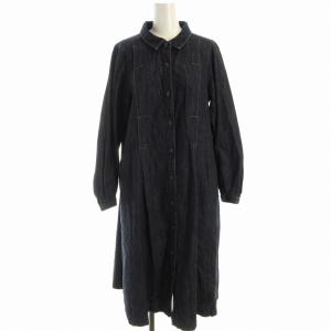 デニムワンピース ロング 長袖 9 紺 ネイビー 2520-70339 /EE