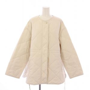 キルティングサイドジップブルゾン 中綿ジャケット アウター 38 白 ホワイト 314-05-0808
