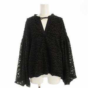 シャツ ブラウス 長袖 総柄 F 黒 ブラック 6311-676-2088 /EE