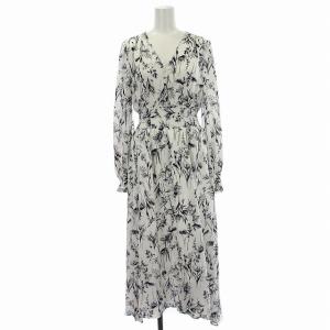 22AW シャツワンピース FFKB225601 花柄 ロング ワンピース パフスリーブ 長袖 F 白