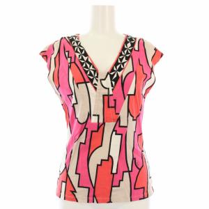 Tシャツ カットソー プッチ柄 総柄 フレンチスリーブ I38 ピンク 91WP35 /TK